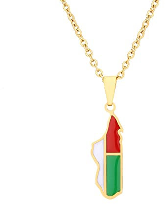 Madagaskar-Flagge-Karte-Anhänger-Halskette – Madagaskar-Karte-Halskette, 316L, Ethno-Stil, Weibliches Nischendesign, Pulloverkette, Afrikanischer Schmuck, Vintage-Schmuck, Geschenk Für Frauen, Gol