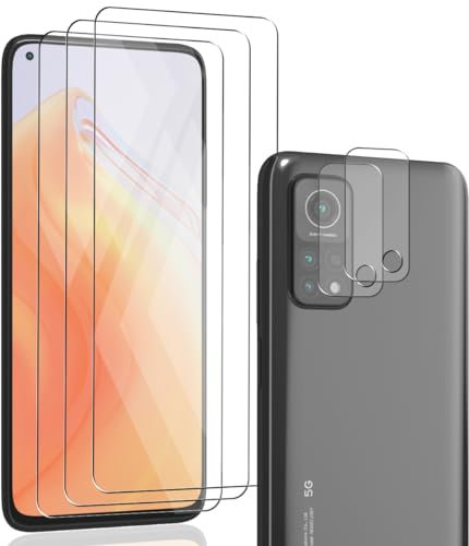 Zerrshoo Schutzfolie für Xiaomi Mi 10T/10T Pro Panzer Schutz Glas 3 Stück und Xiaomi Mi 10T/10T Pro Kameraschutz Schutzfolie 2 Stück, Kratzfest Displayschutz Panzerfolie für Xiaomi Mi 10T/10T Pro