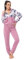 LEVERIE Tuta Wellness da donna alla moda/Tuta da casa/Tuta da allenamento (Made in EU) con elegante giacca in felpa e comodi pantaloni (L, Rosa con motivo floreale)