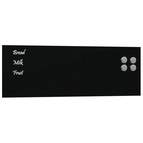 vidaXL Magnettafel Wandmontage Schwarz 60x20 cm Hartglas, Glastafel, Wand Magnettafel, magnetische Kreidetafel, magnetische Tafel, Schreibtafel