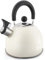 Trail 2L Whistling Camping Kettle, Polished Stainless Steel, Durable Lightweight, Easy Pour Spout, Folding Heat Resistant Handle, Fast Boil Travel, Outdoor Fishing Hiking, 15cm x 18cm, 0.42kg (Cream)