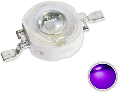 Cleiscry High Power Led Chip 1 Watt 3 Watt Super Helle Intensität SMD Licht Emitter Komponenten Diode Birne Lampe Perlen Chip DIY Leuchten für Flutlichtscheinwerfer (50 stücke 1-3W UV (395-400nm))