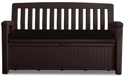 Waterproof Garden Bench Cushion 128x50x5cm Outdoor Bench, Eden & Storage Bench Seat Pad Only Extra Thick Swing Bench Patio Furniture Pads Durable & Easy to Clean Removable Cover (Black)