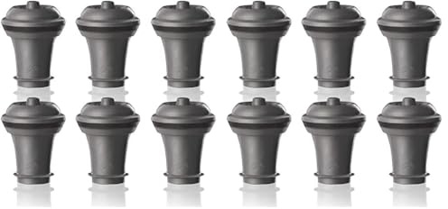 Vacu Vin Wine Saver Vacuum Stoppers - Set of 6 - Gray - for Wine Bottles - Keep Wine Fresh for Up to a Week with Airtight Seal - Compatible with Vacu Vin Wine Saver Pump (Pack of 2)