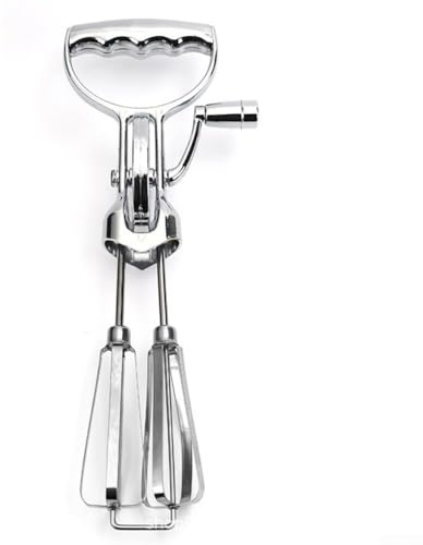 babominimer Manueller Handkurbelmixer aus Edelstahl zum Backen und Kochen, Eierschlägel und Schneebesen mit einstellbarer Geschwindigkeit für Teig, Teig, Sahne, Saucen, leicht zu reinigen und