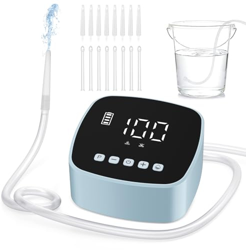 Electric Enema Kit, Enemas at Home Kit for Women and Men, 1-100 Levels Water Flow Speed Control with LCD Display, Water & Coffee Enema for Colon Detox Cleanse - 16 Tips, External Water Supply