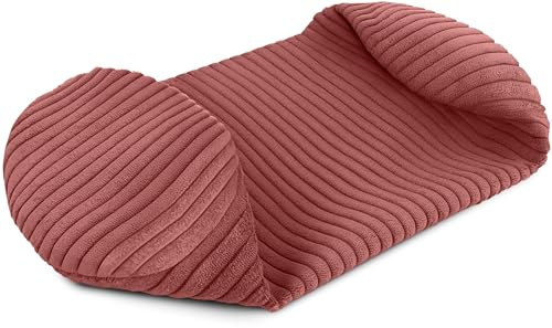 Amilian Kissenrollenbezug 15x40 cm - Ersatzbezug für Nackenrolle und Kissenrolle – Rundkissen Bezug mit verdecktem Reißverschluss - weicher, waschbarer Bezug - Herzschimmer
