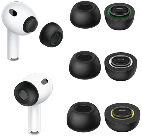 Memory-Foam-Ohrstöpsel für AirPods Pro 3, geräuschisolierende Ersatz-Ohrtips mit sicherem Sitz, weicher, Aufbewahrungsbox, 3 Paar (S/M/L)