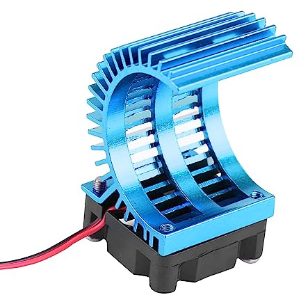 BONKZEBU Modellzubehör Kühlkörper mit Lüfter für 1/10 Elektro-RC-Car 540/550 Motor, Rc-Lüfter, 1/10, Auto- (Blau)