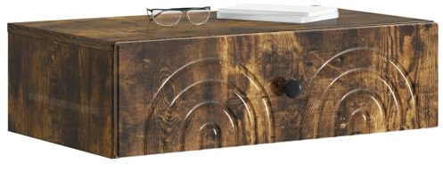 vidaXL Wandmontierter Beistelltisch Geräucherte Eiche Holzwerkstoff, Wohnzimmer, moderner Tisch, clevere Aufbewahrung, stylische, platzsparende Möbel für Ordnung