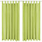 vidaXL 2X Vorhang Mikro-Satin mit Schlaufen Schlaufenschal Ösenschal Blickdicht Gardinen Vorhänge Kräuselband Gardine 140x225cm Grün