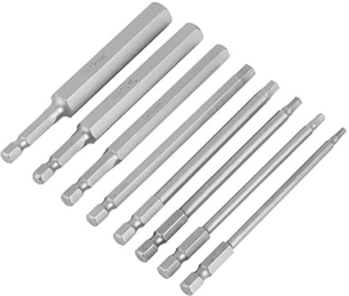 Magnetische Schraubendreher-Bits, 8 Stück 100 Mm Länge 1/4 Zoll Sechskantschaftkopf BST Schraubendreher-Bit 2,5-12 Mm Set Kit, Schraubendreher-Bit-Sets