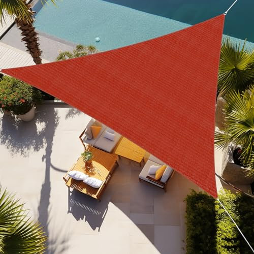 Shade&Beyond Triangle Sun Shade Sail 12'X12'X12' Permeable Canopy Rust Red for Patio Garden Yard Deck Pergola (We Make Custom Size)