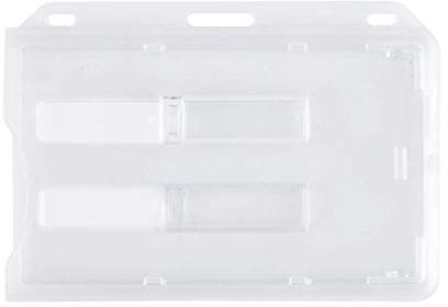Porte Carte Double avec Boitier Rigide Transparent - Pour Carte Bancaire, Carte Professionnelle ou Autres Cartes - Format 9.2 x 5.5 x 0.6 cm