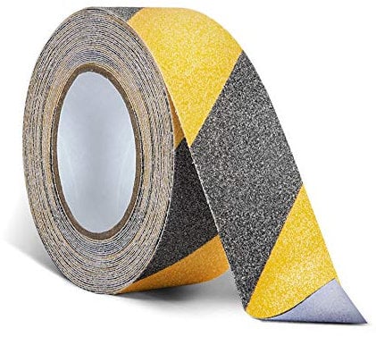 ONTWIE 5cm x 10m Nastro Antiscivolo di Sicurezza Antiscivolo per Scale e Gradini Antiscivolo, ad Alta Trazione, Forte presa Adesiva, Colore Nero/Giallo