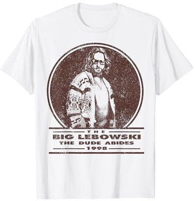 The Big Lebowski The Dude Abides 1998 Circle Portrait T-Shirt