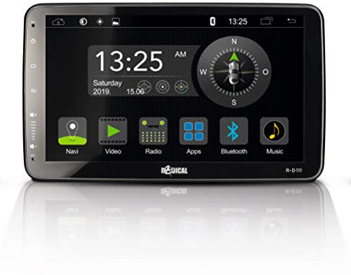 RADICAL R-D111: 1-Din Android Autoradio, Multimediasystem mit DAB+, UKW, USB, Bluetooth, WiFi/WLAN, 10,1“ Touchscreen, App-Mirroring, Mediencenter mit offenem Android 9.0 OS