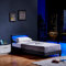 Home Deluxe - LED Bett Astro - Dunkelgrau, 90 x 200 cm - Inkl. Lattenrost I Polsterbett Design Bett inkl. Beleuchtung