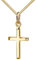 JEVELION Tauf-Kreuz Gold für Damen, Herren und Kinder - Anhänger Mit Abgeflachten Kanten - 14 Karat 585 Gold - Kette 70 cm und Schmuck-Etui Inklusive