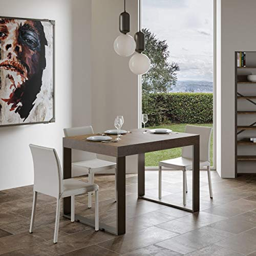 Tecno Premium Ausziehtisch Nussbaum 90 x 130 ausziehbar 390 Gestell anthrazit