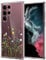 Unov Hülle Kompatibel mit Galaxy S22 Ultra Hülle klar Transparent Schlanke Schutzhülle Weich TPU Stoßstange Geprägtes das Muster Stoßdämpfung 6.8 Zoll (Blumen Blumenstrauß)
