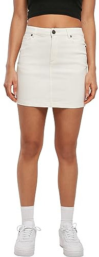 Urban Classics Minigonna Jeans Organico Elasticizzato Gonna, Offwhite Raw, 33 da Donna
