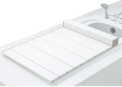 YUMEIGE Badewannenabdeckung Polypropylen Belastbar Material Badewannenablage, Anti-Staub Dämmplatte Badewannenbretter Badewanne Abdeckung, 1cm Dick, 8 Größen (Color : White, Size : 160x75x1cm)