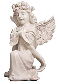 Engel sskulptur, Schutzengel Dekofigur aus Porzellan Gartenfigur Engel,weiße Engelsfiguren groß Weihnachtsdeko Feen Figur Engel Porzellanengel Grabengel Weiß Engel Skulptur Gartendekoration (D)