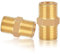 Oumuik double mamelon 3/8 pouce raccords plomberie Hexagonal à Joint Hexagonal Mâle à Mâle en laiton,convient à la plomberie, au chauffage central, à l'approvisionnement en eau chaude et froide