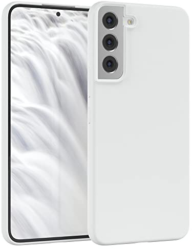 EAZY CASE Premium Silikon Handyhülle kompatibel mit Galaxy S22 Plus 5G Slimcover mit Kameraschutz und Innenfutter, Silikonhülle, Schutzhülle, Bumper, Handy Case, Hülle, Softcase, Weiß