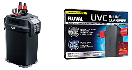 Fluval A447 307 Aussenfilter, 300 l & UVC-Klärer, für Aquarien, UVC Klärer mit CCFL-Lamp Technologie, 447 g (1er Pack)