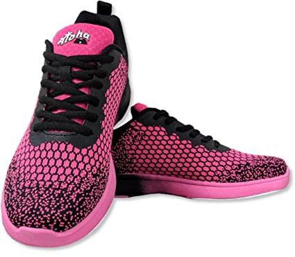 Chaussures de bowling - Aloha HexaGo - Chaussures de bowling pour femme, homme et adolescent - Pour droitiers et gauchers, Rose/noir, 37 EU