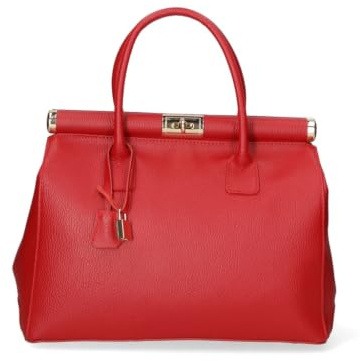 Gave Lux Damen Handtasche Echtleder Dollaro Doppelfach Abnehmbarer Schultergurt Made in Italy