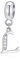 Initial L Anhänger Charm, Buchstabe L Charms Fit Pandora Glück Armband, 925 Sterling Silber Dangle CZ Birthstone Alphabet Perlen
