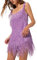 Flapper-Kleid für Damen, 1920er-Jahre, Gatsby-Pailletten, Quasten, Flapper, sexy, Cocktailkleid, Lateinamerikanischer Tanz, Ballsaal, Fransen, glitzerndes Partykleid, violett, M