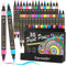 Laconile 30 Acryl Marker Stifte mit 60 Farben, Acrylstifte für Steine Wasserfest, Dual Tip Acryl Paint Marker Acrylstifte Wasserfest für Glasstein Holz Keramik Stoff Kunstgewerbe