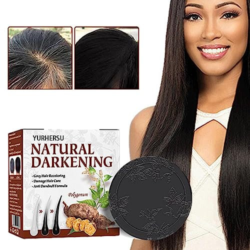 Shampoo für Seifenstange, Heshouwu und dunkle Seife für graues Haar für Herren, Shampoo für graues Haar, Kompressen zum Verdunkeln der Haare, umgekehrte Stange für Mähne Povanjer