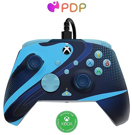 PDP Xbox REMATCH GLOW Wired controller - Blue Tide