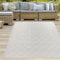 Teppich-Traum Outdoor Teppich wasserfest wetterfest Plastik Terrassenteppich Campingteppich Vorzeltteppich Rauten-Design hell-grau 150 x 220 cm