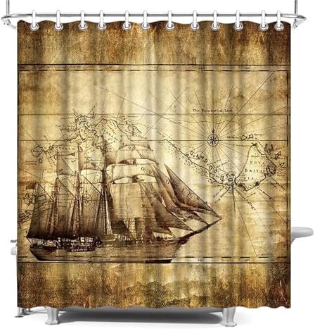 ZOLULA Shower Curtain Better Curtains Pirate Porthole Sailor Polyester Shower Curtain Wall Decoration Hanging Curtains (Color : 8, Size : Only 50x80cm Mat)