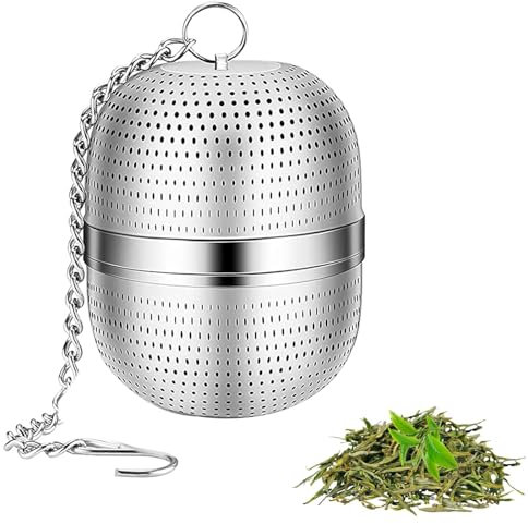 YHT 2 PCS Tea Infuser for Loose Tea,Stainless Steel Tea Ball Strainer with Chain,Mesh Tea Infuser with Drip Trays for Teapots,Mugs,Cups,Loose Leaf Tea,Herbal Tea