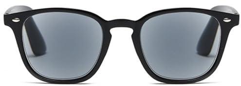 ABETOS Lesebrille mit Sonnenschutz Damen Herren Getönte Sonnenbrille Lesebrillen mit Blaulichtfilter Federscharniere Lesehilfe mit Sehstärke, Schwarz+2.0