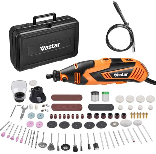 Vastar Rotary Tool Kit, 180W High Power Multi Tool with 6 Adjustable Speed (8000-35000rpm), 212Pcs Accessories for Cutting, Engraving, Drilling, Grinding, Polishing, Craft Work & DIY Hobbies