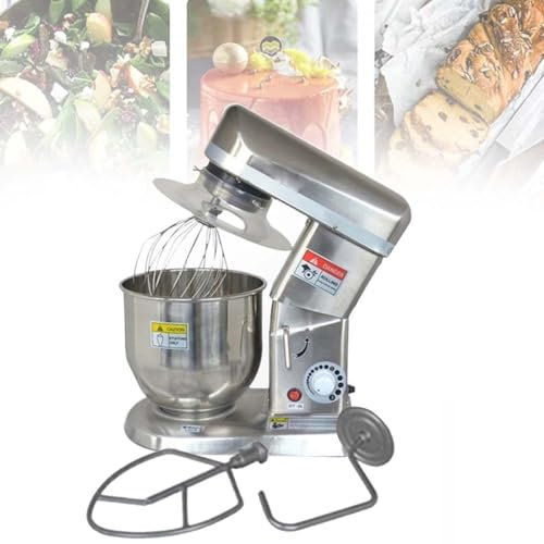 Robot Pâtissier, 300W/500W Pétrin Professionnel, Robot de Cuisine Multifonctionn Pétrisseur avec Batteur Électrique, Batteur, Fouet, Couvercle, Bol 5L/7L/10L,10L