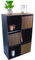 6 Cube Modern Bookcase Shelving Display Unit with Storage Boxes, Shelf Storage Cabinet Black and Wooden