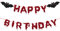 Red Glittery Happy Birthday Halloween Banner, Simple Suspension Halloween Birthday Party Supplies Horror Themed Birthday Decorations, Bat Vampire Halloween Party Scary Horror Party Decorations
