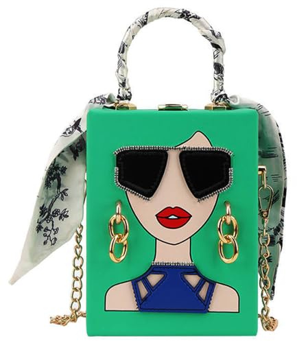 Daisy House Neuheit personalisierte Frauen 3D Damen Gesicht PU Leder Top Griff Satchel Handtaschen Einkaufstasche