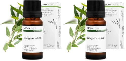 BIO - Eucalyptus Radiata Essential Oil - 10mL - 100% Pure, Natural, Chemotyped and AB Certified - AROMA LABS (French Brand) (Pack of 2)