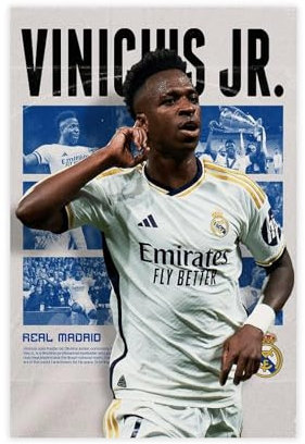 ocvdfss Vinicius Jr Leinwand-Poster, Wandkunst, Dekordruck, Bild Gemälde für Wohnzimmer, Schlafzimmer, Dekoration, 30 x 45 cm