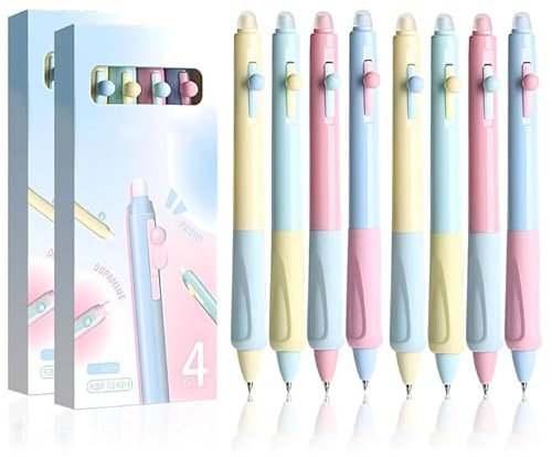8 Stück Radierbarer Kugelschreiber Stifte Set, 0.5MM Radierbarer Gelschreiber, Kugel am Ende zum Entfernen der Tinte, Löschbare Gelstifte für Studenten Geschenk, Schul Bürobedarf (Blau+Schwarz)